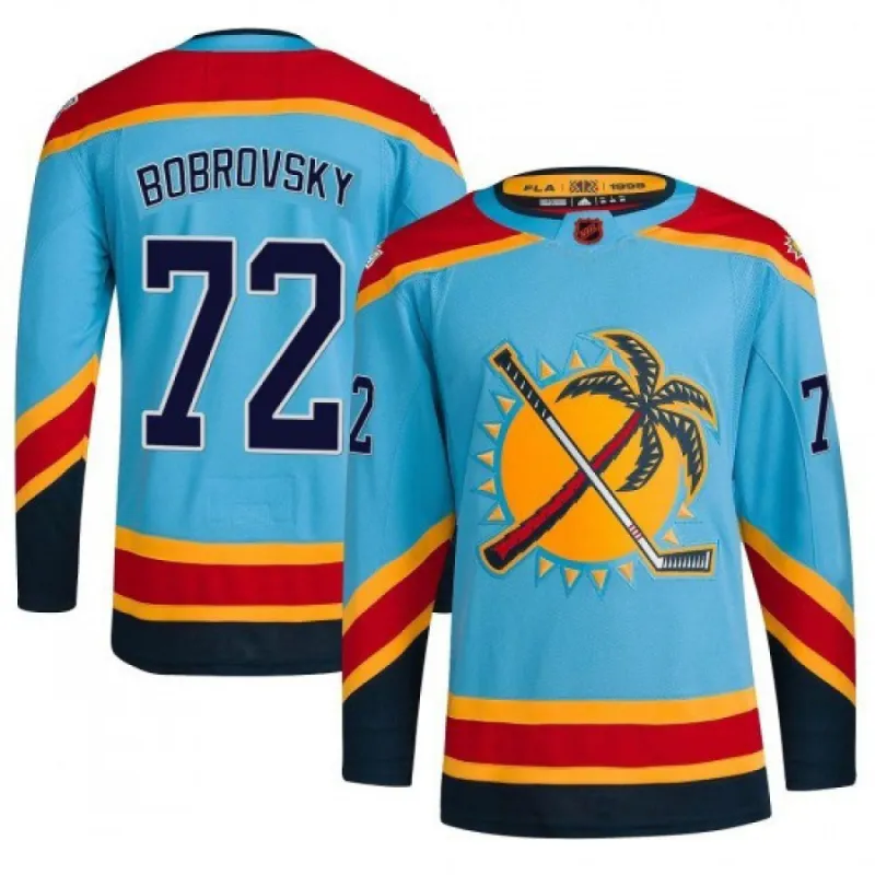 Sergei Bobrovsky Florida Panthers Reverse Retro 2.0 Jersey – Light Blue