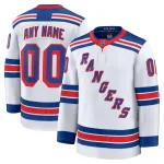 Hommes New York Rangers White Away Premium Custom Jersey