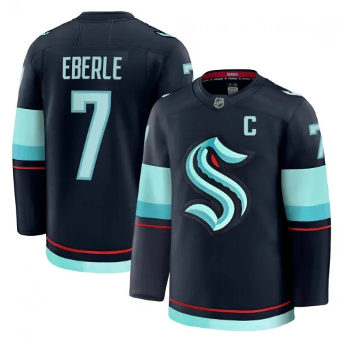 Jordan Eberle Seattle Kraken Home Premium Jersey - Deep Sea Blue
