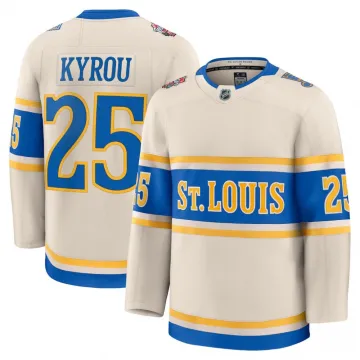 Jordan Kyrou St. Louis Blues 2025 NHL Winter Classic Premium Player Jersey - Cream