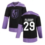 Uomo Vegas Golden Knights Marc-André Fleury #29 Adidas Maglia da allenamento Hockey Fights Cancer Nero