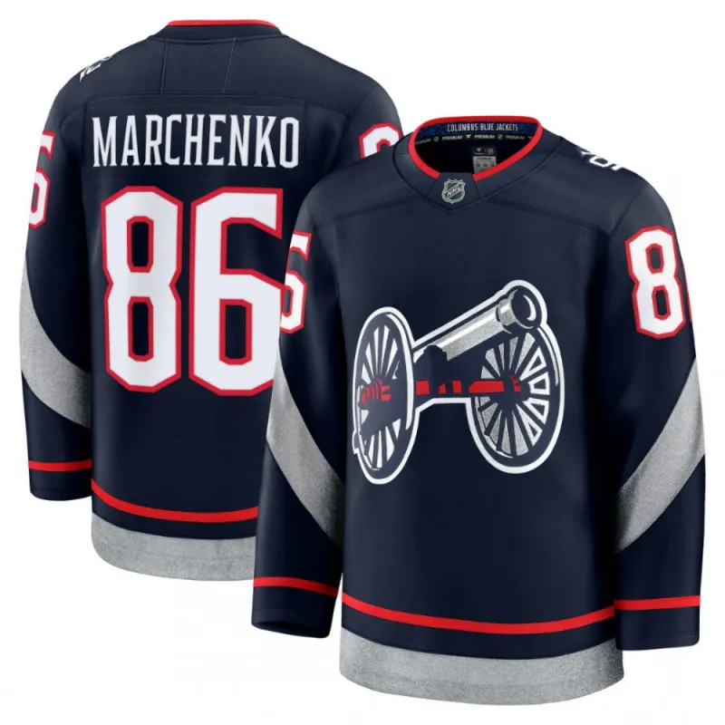 Kirill Marchenko Columbus Blue Jackets 2025 NHL Stadium Series Premium Jersey – Navy