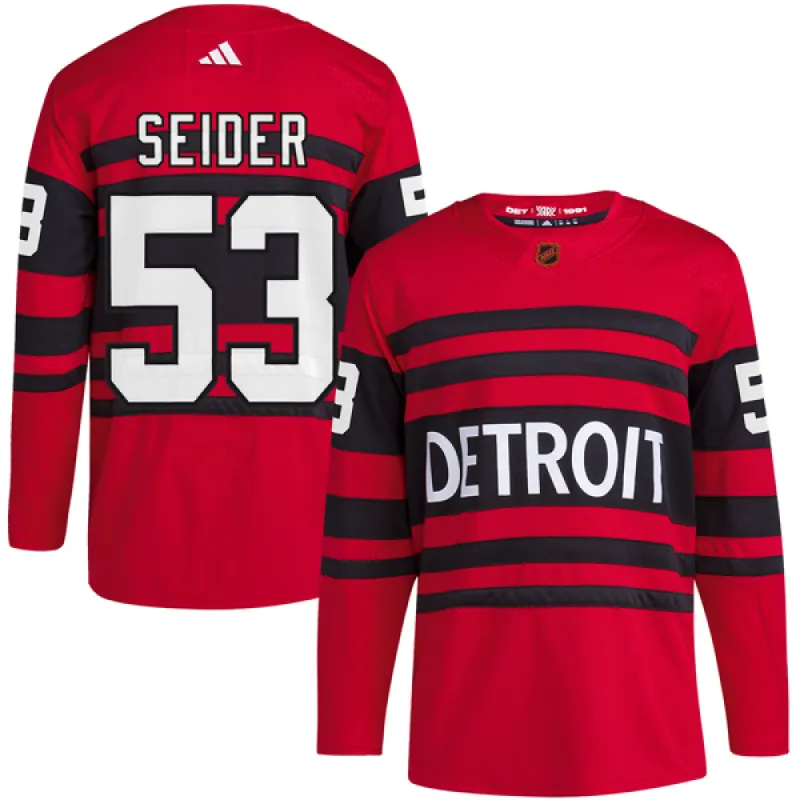 Moritz Seider Detroit Red Wings adidas Reverse Retro 2.0 Authentic Player Jersey – Red