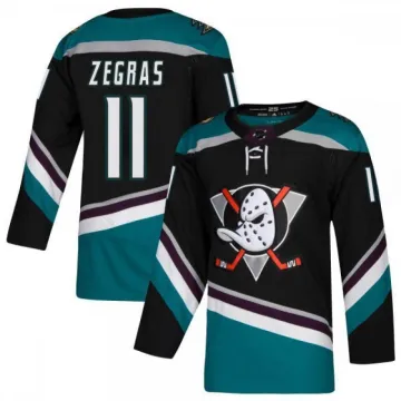 Camisa alternativa premium verde do Trevor Zegras do Anaheim Ducks