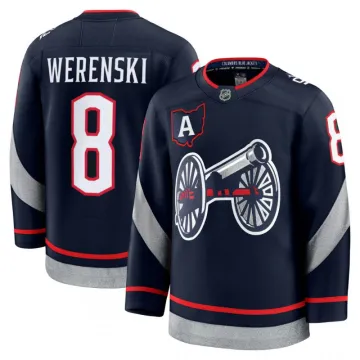 Camisa Premium de Zach Werenski dos Columbus Blue Jackets para a NHL Stadium Series 2025 - Azul-marinho