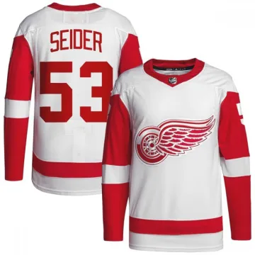 Moritz Seider Detroit Red Wings Away Premium Jersey - White