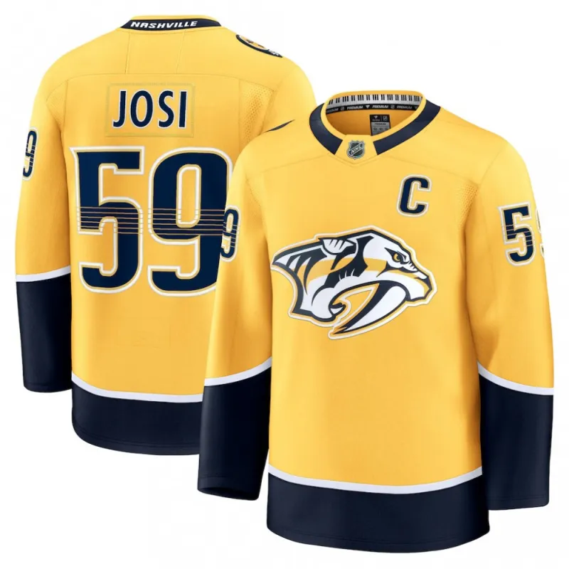 Roman Josi Nashville Predators Home Premium Jersey – Yellow