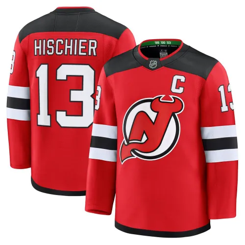 Nico Hischier New Jersey Devils Jack Hughes Red Home Premium Jersey