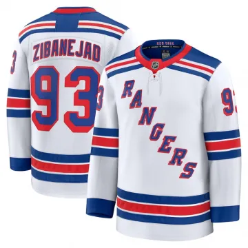 Maillot Premium blanc extérieur des Rangers de New York pour homme - Mika Zibanejad