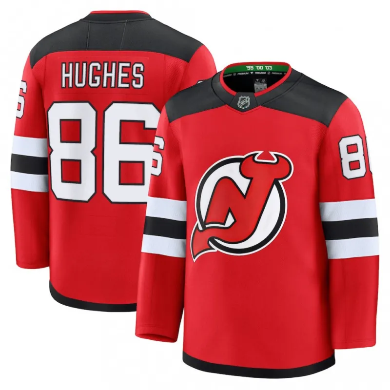 Jack Hughes New Jersey Devils Jack Hughes Red Home Premium Jersey
