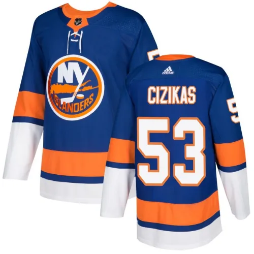 Camisola autêntica real adidas #53 dos New York Islanders Casey Cizikas para homem