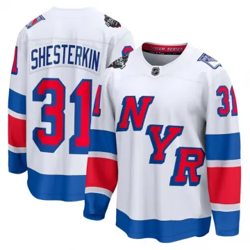 Camiseta de hombre New York Rangers Igor Shesterkin White 2024 NHL Stadium Series Breakaway Premium Jersey
