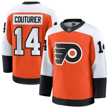 Philadelphia Flyers Sean Couturier Orange Home Premium Jersey Hommes
