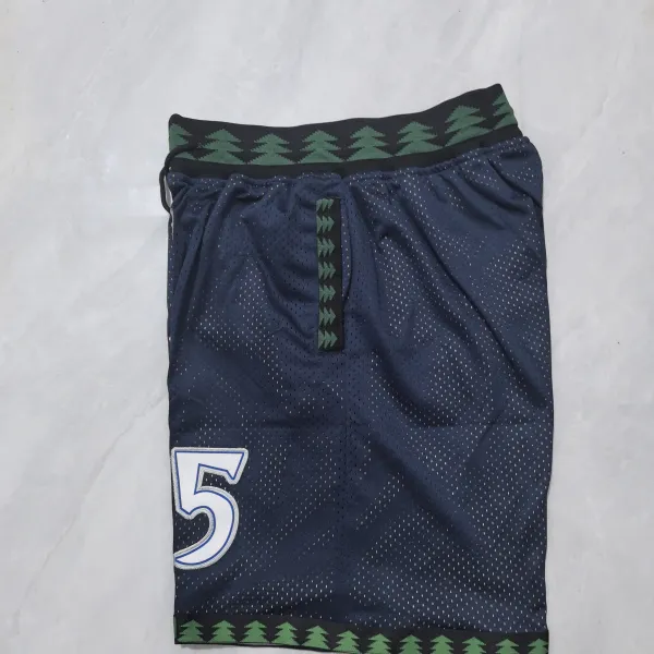 Minnesota Timberwolves Throwback Pocket Blue Basketball Shorts - A-Grade Quality Detail View