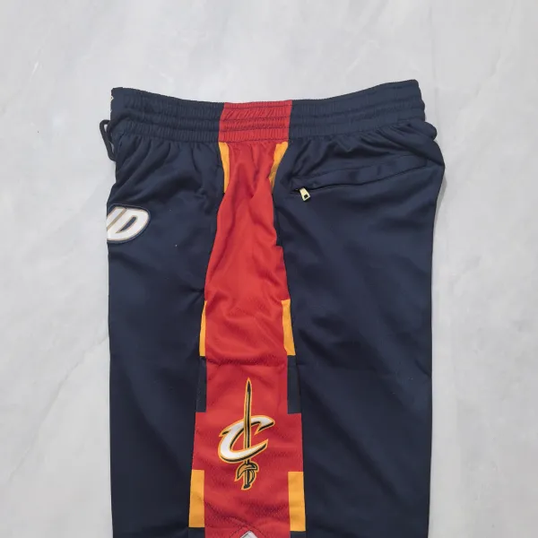 Cleveland Cavaliers 2026 City Edition Throwback Pocket Navy Basketball Shorts - A-Grade Quality Detail View