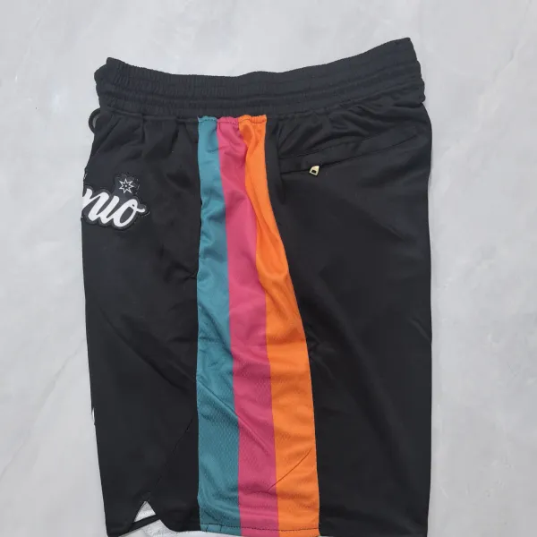 San Antonio Spurs 2026 City Edition Pocket Black Basketball Shorts - A-Grade Quality Detail View