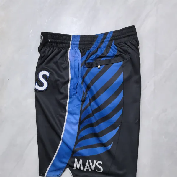 Dallas Mavericks 2026 City Edition Pocket Black Basketball Shorts - A-Grade Quality Detail View