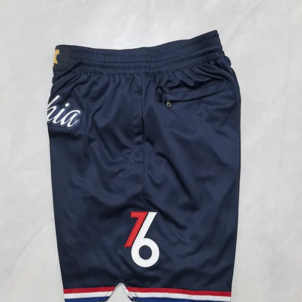 Philadelphia 76ers 2026 City Edition Pocket Navy Basketball Shorts - A-Grade Quality Detail View