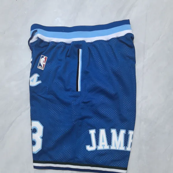 Los Angeles Lakers Throwback Pocket Blue Basketball Shorts - A-Grade Quality Detail View