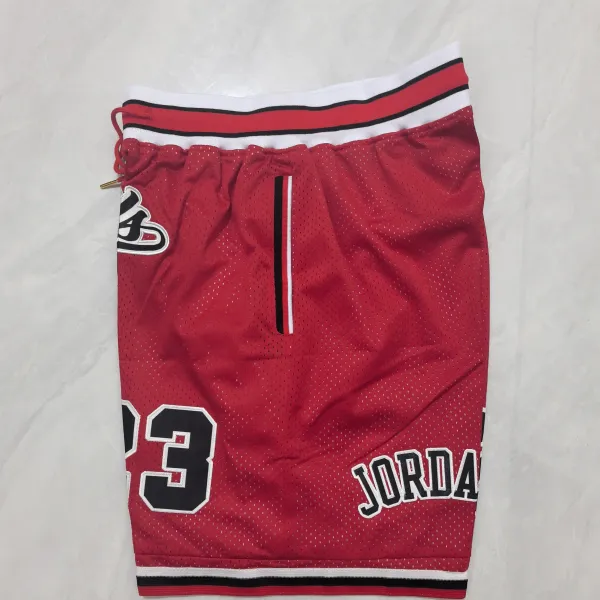 Chicago Bulls Throwback Pocket Red Basketball Shorts - A-Grade Quality Detail View