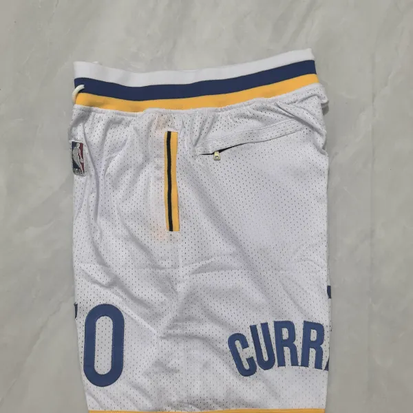 Golden State Warriors Throwback Pocket White Basketball Shorts - A-Grade Quality Detail View