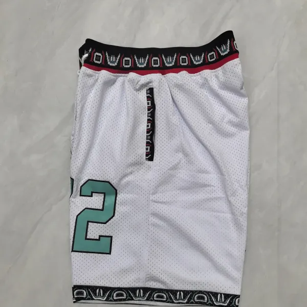 Memphis Grizzlies Throwback Pocket White Basketball Shorts - A-Grade Quality Detail View