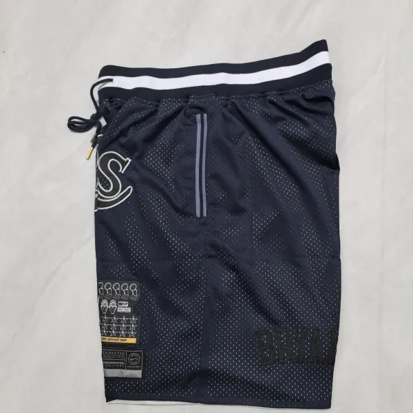 Los Angeles Lakers Throwback Pocket Navy Basketball Shorts - A-Grade Quality Detail View