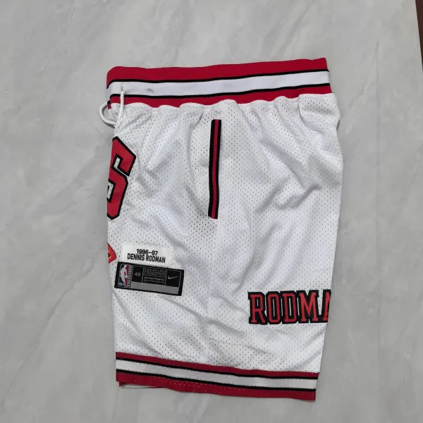Chicago Bulls Throwback Pocket White Basketball Shorts - A-Grade Quality Detail View