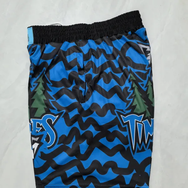Minnesota Timberwolves Pocket-Basketball-Shorts – A-Grade-Qualität – Detailansicht