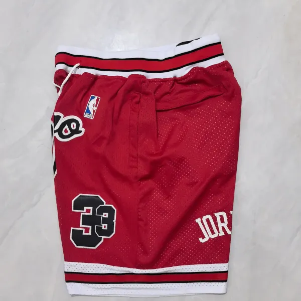 Chicago Bulls Throwback Pocket rode basketbalshort – A-kwaliteit, detailweergave