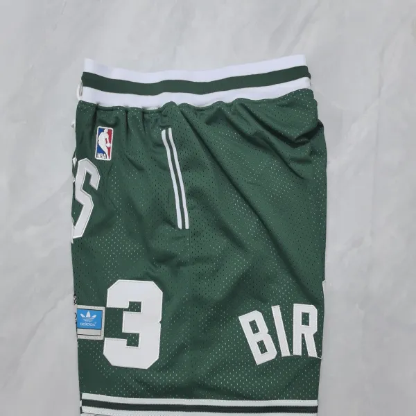 Boston Celtics Throwback Pocket Green Basketball Shorts - A-Grade Quality Detail View