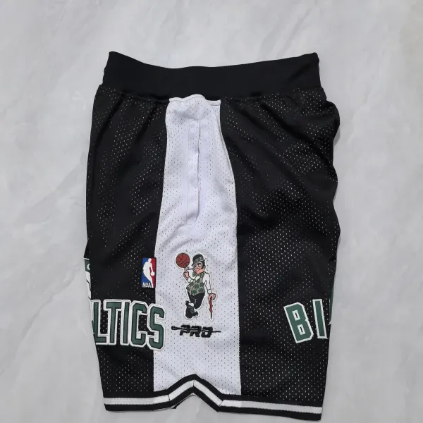 Boston Celtics Pocket Black Basketball Shorts - A-Grade Quality Detail View