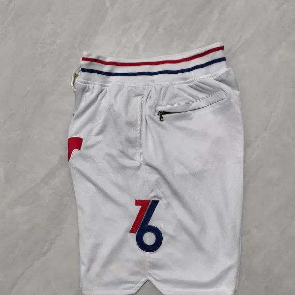 Philadelphia 76ers 2025 City Edition Pocket White Basketball Shorts - A-Grade Quality Detail View