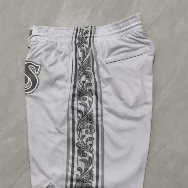 Dallas Mavericks 2025 City Edition Pocket White Basketball Shorts - A-Grade Quality Detail View