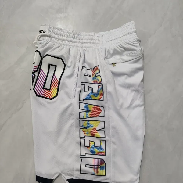 Denver Nuggets 2025 City Edition Pocket White Basketball Shorts - A-Grade Quality Detail View