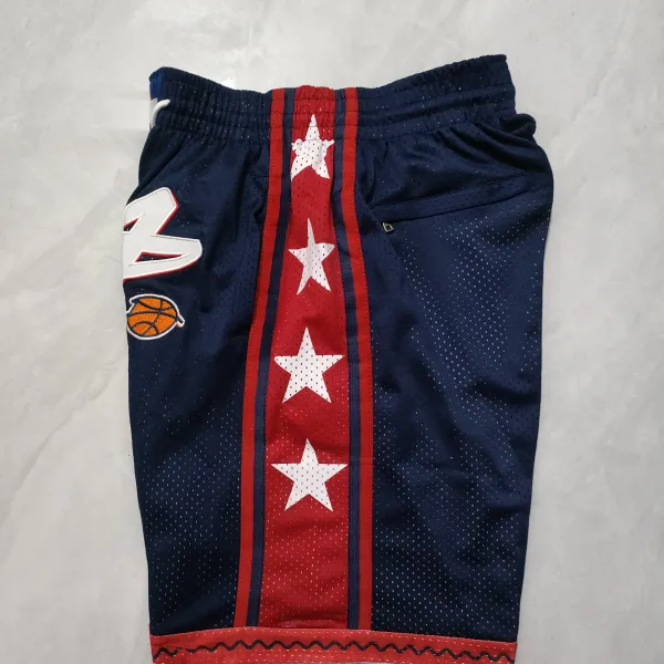 NBA All-Star Jerseys Pocket Blue Basketball Shorts - A-Grade Quality Detail View