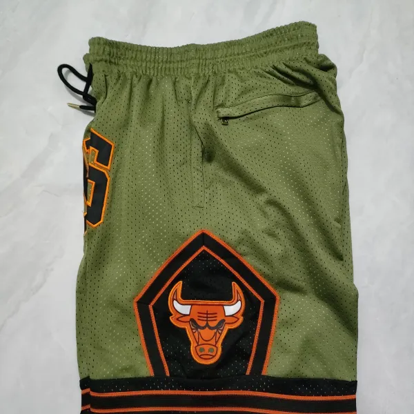 Chicago Bulls Pocket Green Basketball Shorts - A-Grade Quality Detail View