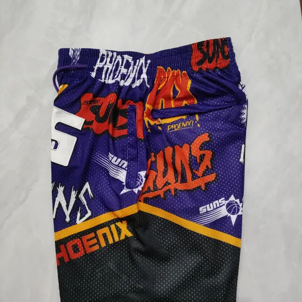 Phoenix Suns Pocket Purple Basketball Shorts - A-Grade Quality Detail View