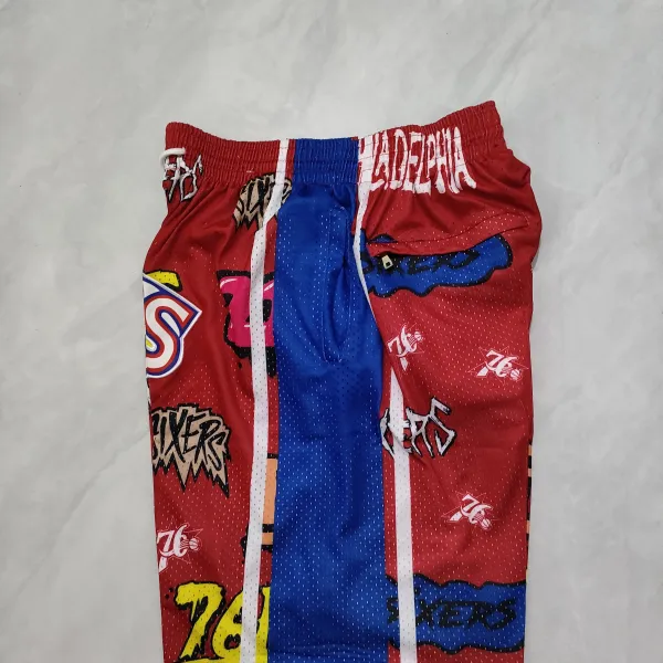 Philadelphia 76ers Pocket Red Basketball Shorts - A-Grade Quality Detail View