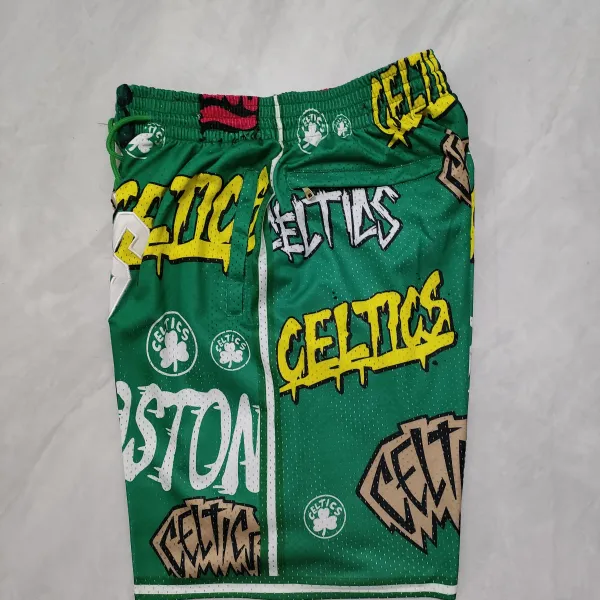 Boston Celtics Pocket Green Basketball Shorts - A-Grade Quality Detail View