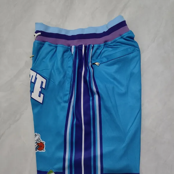 Charlotte Hornets Pocket Blue Basketball Shorts - A-Grade Quality Detail View