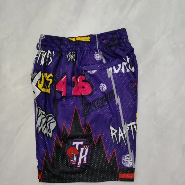 Toronto Raptors Pocket Purple Basketball Shorts - A-Grade Quality Detail View