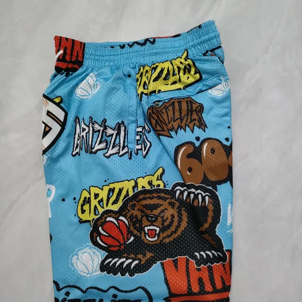 Memphis Grizzlies Pocket Blue Basketball Shorts - A-Grade Quality Detail View