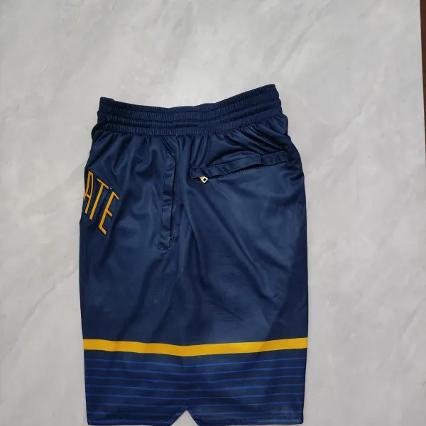 Golden State Warriors Pocket Navy Basketball Shorts - A-Grade Quality Detail View