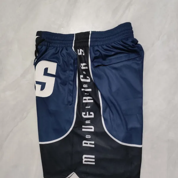 Dallas Mavericks Pocket Navy Basketball Shorts - A-Grade Quality Detail View