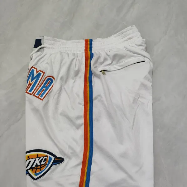 New York Knicks Pocket White Basketball Shorts - A-Grade Quality Detail View