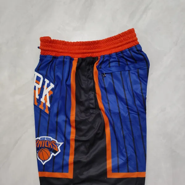 New York Knicks City Edition Pocket Blue Basketball Shorts - A-Grade Quality Detail View