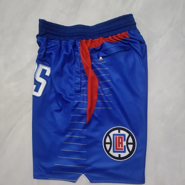 LA Clippers Pocket Blue Basketball Shorts - A-Grade Quality Detail View