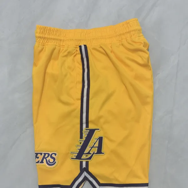 Pantaloncini da basket gialli dei Los Angeles Lakers - Qualità di prima scelta - Vista dettagliata