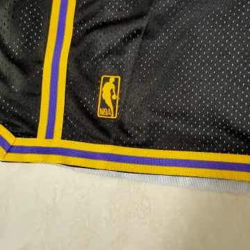 Los Angeles Lakers City Edition Throwback Pocket Black Basketball Shorts